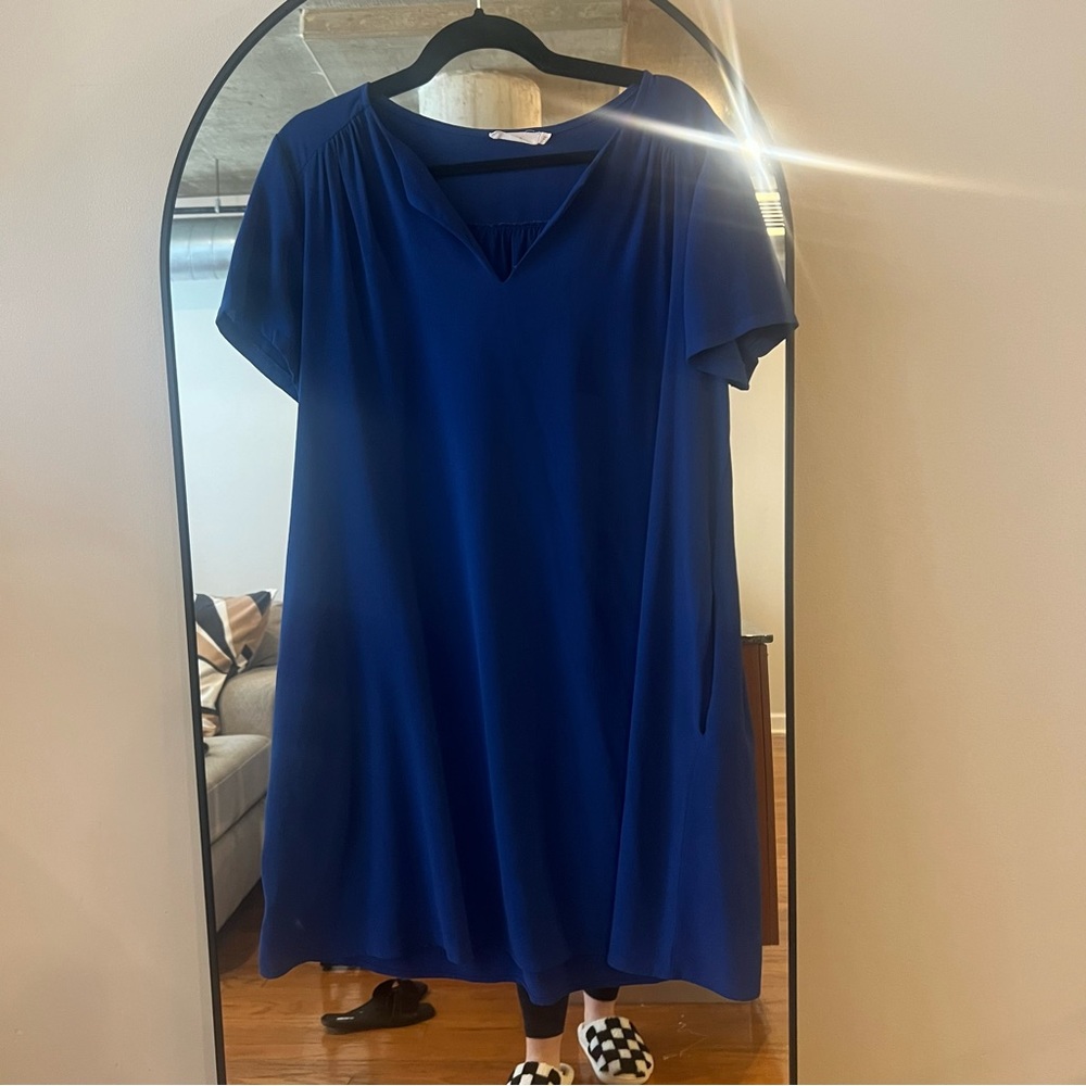 LUSH Royal Blue Swing Dress with Pockets